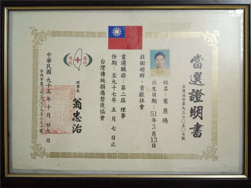 Certificate showing